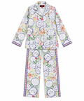 Women's Statement Printed Pyjama-Style Set – Light Green & Voilet