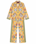 Women's Statement Geometric Print Pyjama-Style Set – Yellow & Multicolor