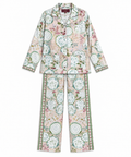 Women's Statement Floral Print Pyjama-Style Set – Light Pink & Green