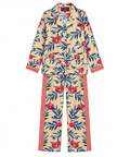 Women's Statement Printed Pyjama-Style Set – Cream & Blue