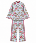 Women's Statement Printed Pyjama-Style Set – Blue & Pink
