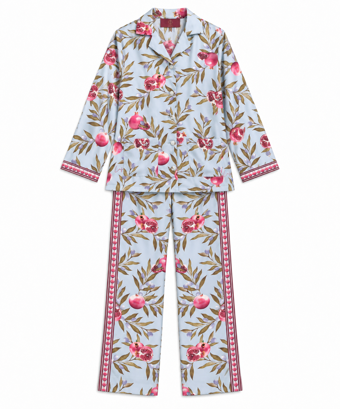 Women's Statement Printed Pyjama-Style Set – Blue & Pink