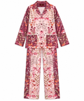 Women's Statement Floral Print Pyjama-Style Set – Maroon & Multicolor